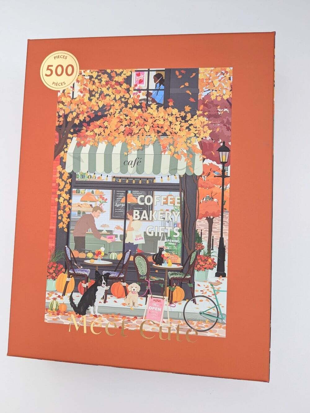NEW IN BOX Hobbry "Meet Cute" Autumn/Fall Cafe Scene 500-Piece Puzzle